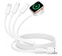 4 in 2 Caricatore per Apple Watch, Multi Carica Cavo Apple Watch e iPhone iWatch Caricatore Magnetico Cavo Ricarica apple watch per iWatch Series Ultra/SE/10/9/8/7/6/5/4/3/iPhone16/15/14/13/12