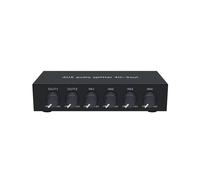 4 in 2 Out 3.5mm AUX Audio Mixer Splitter Stereo High Fidelity with Op Amp Volume Adjustment,No Switching US PLUG