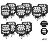 4 inch LED Work Luce Barra X10 Pois Quadrato Tetto Anteriore Post. Bianco Parco