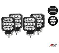 4 inch LED Work Luce Barra X4 Pois Quadrato Tetto Anteriore Post. Bianco Parco