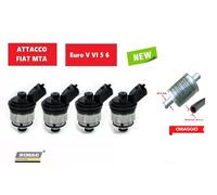 4 INIETTORI GAS TAPPO NERO ATTACCO FIAT EURO 5 6 PER IMPIANTO GPL LANDI RENZO