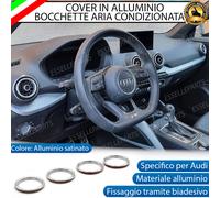 4 INSERTI BOCCHETTE ARIA CONDIZIONATA ALLUMINIO SATINATO ADESIVI AUDI Q2, A3 8V