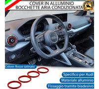 4 INSERTI BOCCHETTE ARIA CONDIZIONATA ROSSO SATINATO ADESIVI AUDI Q2, A3 8V