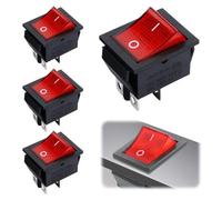 4 interruttori a bilanciere 230 V, spia di controllo, interruttore a levetta, 230 V, con interruttore di alimentazione in rosso, interruttore da incasso, 230 V, piccolo interruttore della luce da