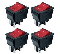 4 interruttori a bilanciere da 230 V, 230 V, spia di controllo con | Interruttore on/off 230 V, interruttore rosso da incasso, piccolo interruttore da incasso per interruttori della luce, barca
