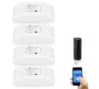 4 interruttori della luce Wlan compatibili con Alexa e Google Home, WiFi + Bluetooth doppio modulo, interruttore smart WiFi, modulo relè con protezione contro il surriscaldamento