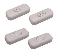 4 interruttori in linea, interruttore intermedio, 250 V, 6 A, interruttore intermedio, interruttore siluro, interruttore online per lampada, lampade da tavolo, bianco