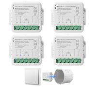 4 interruttori smart per tapparelle, WiFi, interruttore intelligente per tapparelle, modulo con regolazione della durata per tende, tende, tende da sole, compatibile con Google Home/Smart Life/Tuya