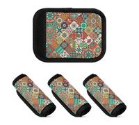 4 involucri per maniglie dei bagagli, elementi decorativi vintage, bohémien, unici per valigie, bagagli, valigie, adesivi per bagagli, valigie, borse da viaggio