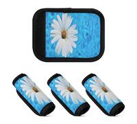 4 involucri per maniglie dei bagagli, etichette per bagagli, adesivi per bagagli, per borse, margherite, piscina, superficie dell'acqua