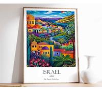4 Israel Print Israel Travel Poster Middle East Travel Print Jewish Decor Gift for Muslim Arabi Poster A4 - Ispiratrice Motivazionale Arte da parete Vita quotidiana Citazione incoraggiante Frasi brev