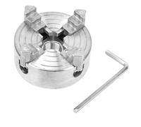 4 Jaw Lathe Chuck, 4 Jaw Mini Lathe Chuck Set, Chuck Clamp Accessory, Zinc Alloy, Wear Tolerant, Strong and Sturdy, for Mini Metal Lathe, Metal Lathe