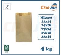 4 kg Sacchetti Di Carta Avana Buste Per Alimenti Pane Pizza Frutta Dolci Regalo