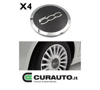 4 KIT COPRIMOZZO COPPA RUOTA FIAT 500 500L 135mm LOGO STEMMA PER CERCHIO IN LEGA