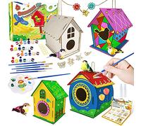4 kit per uccelli fai da te in legno per costruire e dipingere giocattoli, divertente casetta per uccelli con set di pittura, regali per bambini ragazze ragazzi e adulti per compleanni, Natale