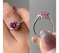 4 KT Rosa Trattato Anello Diamante Taglio Asscher VVS1 Certificato Proposta