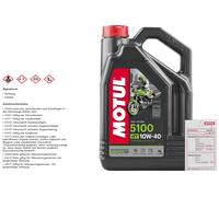4 L MOTUL 5100 4T 10W-40 Olio Motore Tattico Moto ESTER API SP JASO MA2