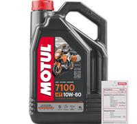 4 L Motul 7100 10W-60 Olio Motore 4T 109397 Jaso MA2 API SP