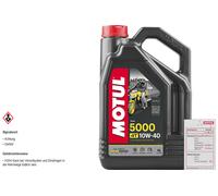 4 L MOTUL Olio Motore 5000 10W40 4T API SN MA2 104056