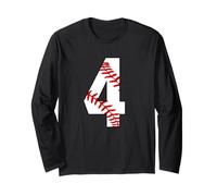 #4 - Lacci da Baseball per 4° Compleanno, per Bambino, Quattro Anni, Numero 4 Maglia a Manica