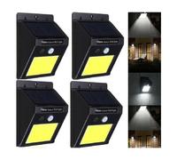 4 LAMPADA LED SOLARE DA ESTERNO GIARDINO FARETTO FOTOVOLTAICO SENSORE A 48 LED