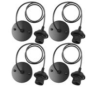 4 lampade a sospensione E27, attacco E27, con anello a vite, portalampada con cavo, portalampada con cavo da 100 cm, per lampada da soffitto, soggiorno, bar, magazzino, illuminazione aziendale