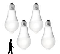 4 lampadine a LED E27 con sensore di movimento, lampadina a LED con sensore di movimento PIR E27, 12 W, luce bianca fredda 3000 K, sensore di luce a risparmio energetico, per corridoio, garage, scale,