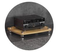 4-Layer HIFI o Cabinet nd - MDF Giradischi Rack con Piedini Antiurto per Amplificatore di Potenza & Equint Sto Colore Legno 60x48x10cm &