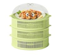 4-Layer Stackable Food Covers - Dustproof Plate Covers, Transparent Lids