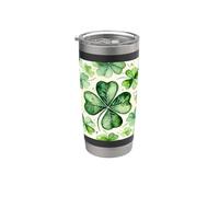 4 Leaf Clovers Pattern Happy St Pattys Day Lucy Irlanda Mom Bicchiere termico in acciaio inox doppia parete