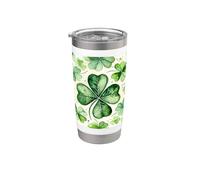 4 Leaf Clovers Pattern Happy St Pattys Day Lucy Irlanda Mom Bicchiere termico in acciaio inox doppia parete