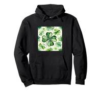 4 Leaf Clovers Pattern Happy St Pattys Day Lucy Irlanda Mom Felpa con Cappuccio