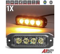 4 LED Ambra Strobo Lampeggiante Luce X1 Recupero Barra Supporto Faro 12-24V R65
