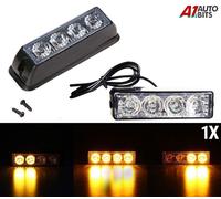 4 LED Strobo Lampeggiante Recupero Barra 12V Ambra Camion Faro Luci Nuovo