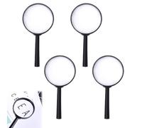 4 lenti di ingrandimento per bambini, per ricercatori, lenti di ingrandimento per bambini, per detective spia, agente segreto, agente segreto, set di ricercatori (nero)