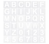 4" Lettera Numero Stampino,36pz 5" Larghezza Riutilizzabile Plastica,Bianco