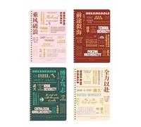 4 libri: la pagina interna della bobina è ispessita e facile da strappare. Cancelleria per i compiti di scuola di questo studente - Libro a spirale A5/You who don't forget to Advance