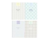 4 libri - Taccuino per studenti e ufficio con custodia in gomma ispessita e semplice, quaderno B5 Sunny and Rainy Style (96 fogli)