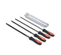 4 Lime Per Motosega Con Manico Con Supporto Per Lima, Kit Affila Catena Motosega Manuale In Acciaio Ad Alta Resistenza, Include Lime Tonde Da 3,2mm, 4,0mm, 4,8mm, 5,5mm