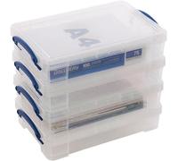 4 litri di contenitori in plastica trasparente con coperchio 4 x Really Useful Box Heavy Duty