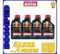 4 LITRI Motul 8100 Eco-Clean 0W30 Olio Motore Sintetico ACEA C2 API SP-RC 04MO54