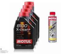 4 Litri MOTUL 8100 X-CLEAN+ 5W-30 Olio Motore 300ml Diesel System Clean