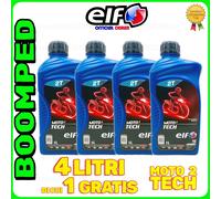 4 LITRI OLIO MISCELA 2 TEMPI ELF MOTO 2 TECH MOTO SCOOTER 100% SINTETICO 04ET01