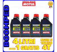 4 LITRI olio motore MOTO ECOLOGICO MOTUL NGEN5 10W50 API SP1 JASO MA2 04MO50