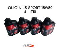 4 LITRI OLIO MOTORE MOTO NILS 15W50 SPORT 100 % SINTETICO API SN JASO MA2 MOTO