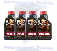 4 Litri Olio Motul 8100 ECO NERGY 5W30 A5/B5 Sintetico Ford Wss M2c 913 D Dpf