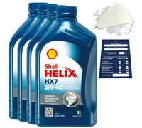 4 Litro Originale Shell Helix HX7 5W40 Olio MB229.3 Api Sp Acea A3/B4 Fiat Set