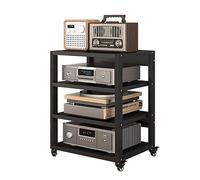 4 livelli Heavy Duty Audio Rack Tower on Wheels Mobile Entertainment Media Stand per componenti stereo H 69,5 CM Ideale per Home Theater e apparecchiature audio