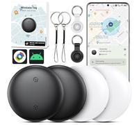 4 localizzatori Android Smart Tracker, localizzatore di chiavi, compatibile con app Google Find Hub (solo Android), localizzatore Bluetooth per bagagli, valigie, animali domestici