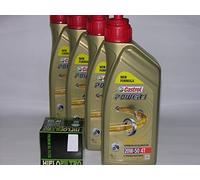 4 LT LITRI OLIO MOTO 4T CASTROL POWER 1 20W50 + FILTRO OLIO